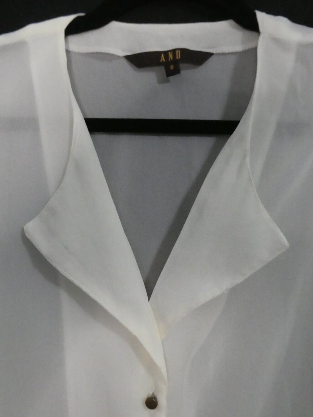 AND Sheer White Sleeveless Button Down Blouse - Size 8 - Picture 5 of 16